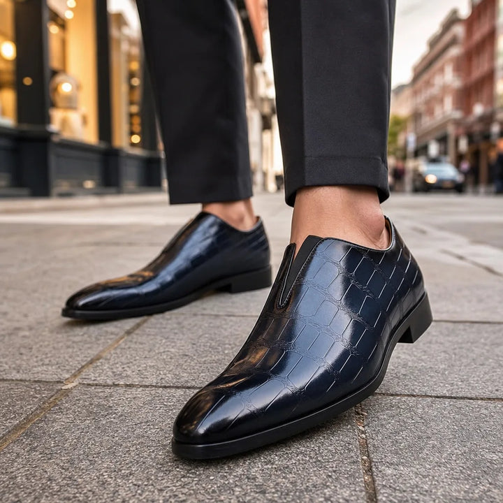 Men's Blue Rawlins Textured Slip-On Loafers