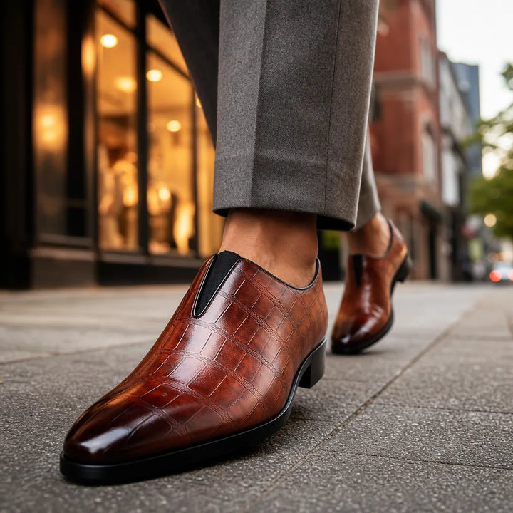 Men's Brown Rawlins Textured Slip-On Loafers