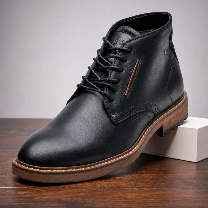 Men's Black Griffin Leather Lace-Up Boots