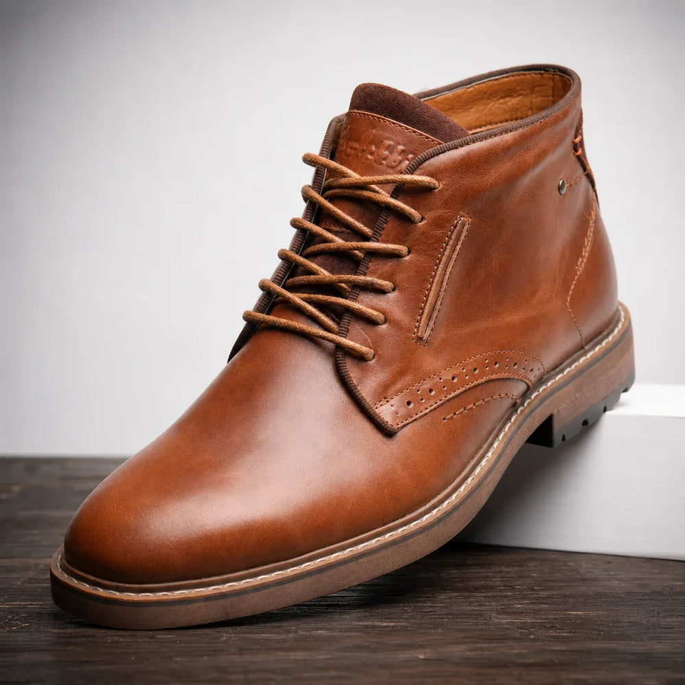 Men's Brown Griffin Leather Lace-Up Boots