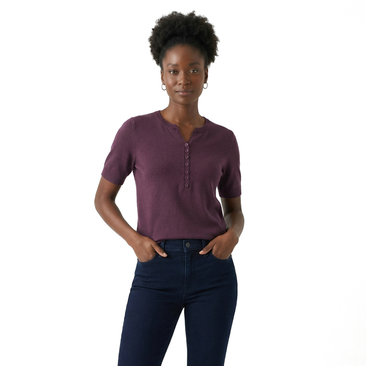 Purple Aria Cotton Linen Top 3