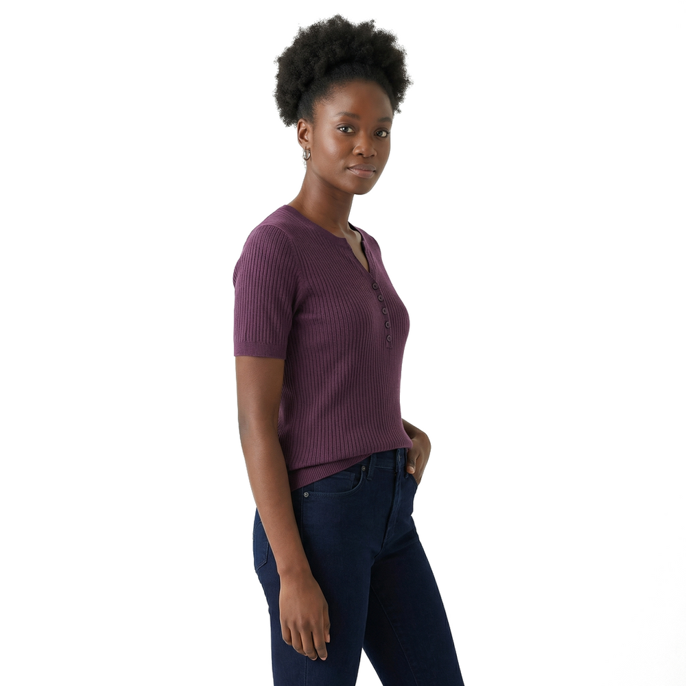 Purple Aria Cotton Linen Top 4