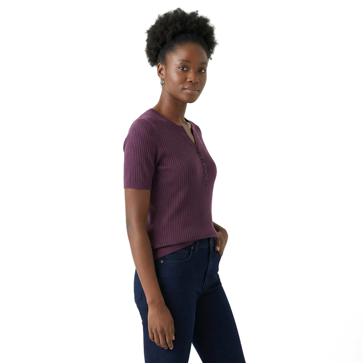 Purple Aria Cotton Linen Top 4