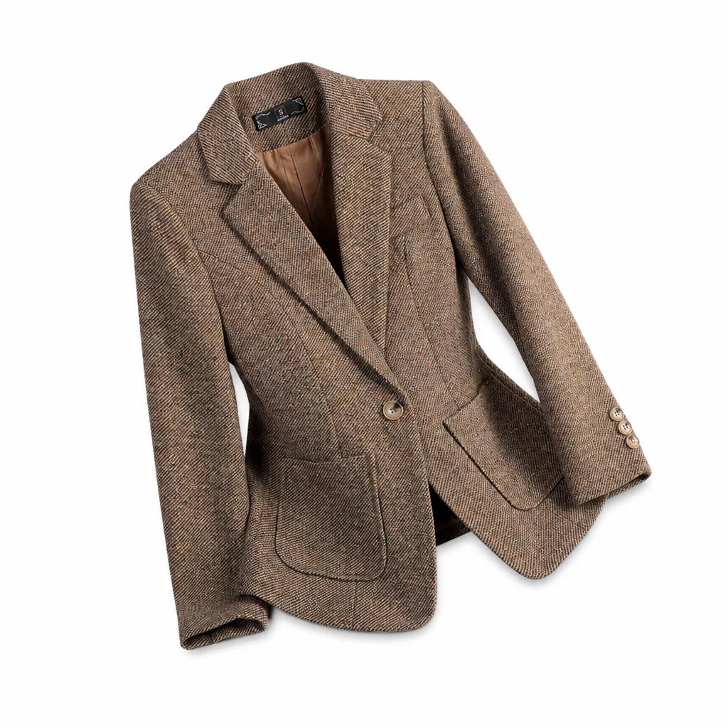Quinn Padded Blazer - Color:Brown;Size:XS