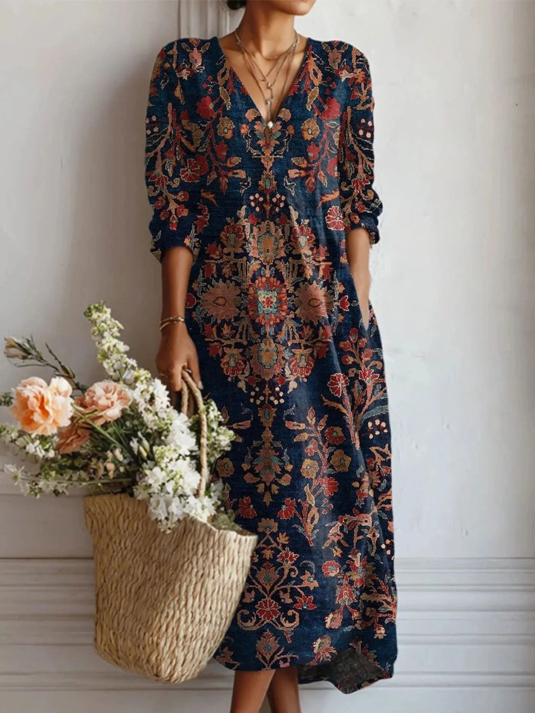 Quinn | Women's Comfort Maxi Dress  - Size:S;Color:Blue
