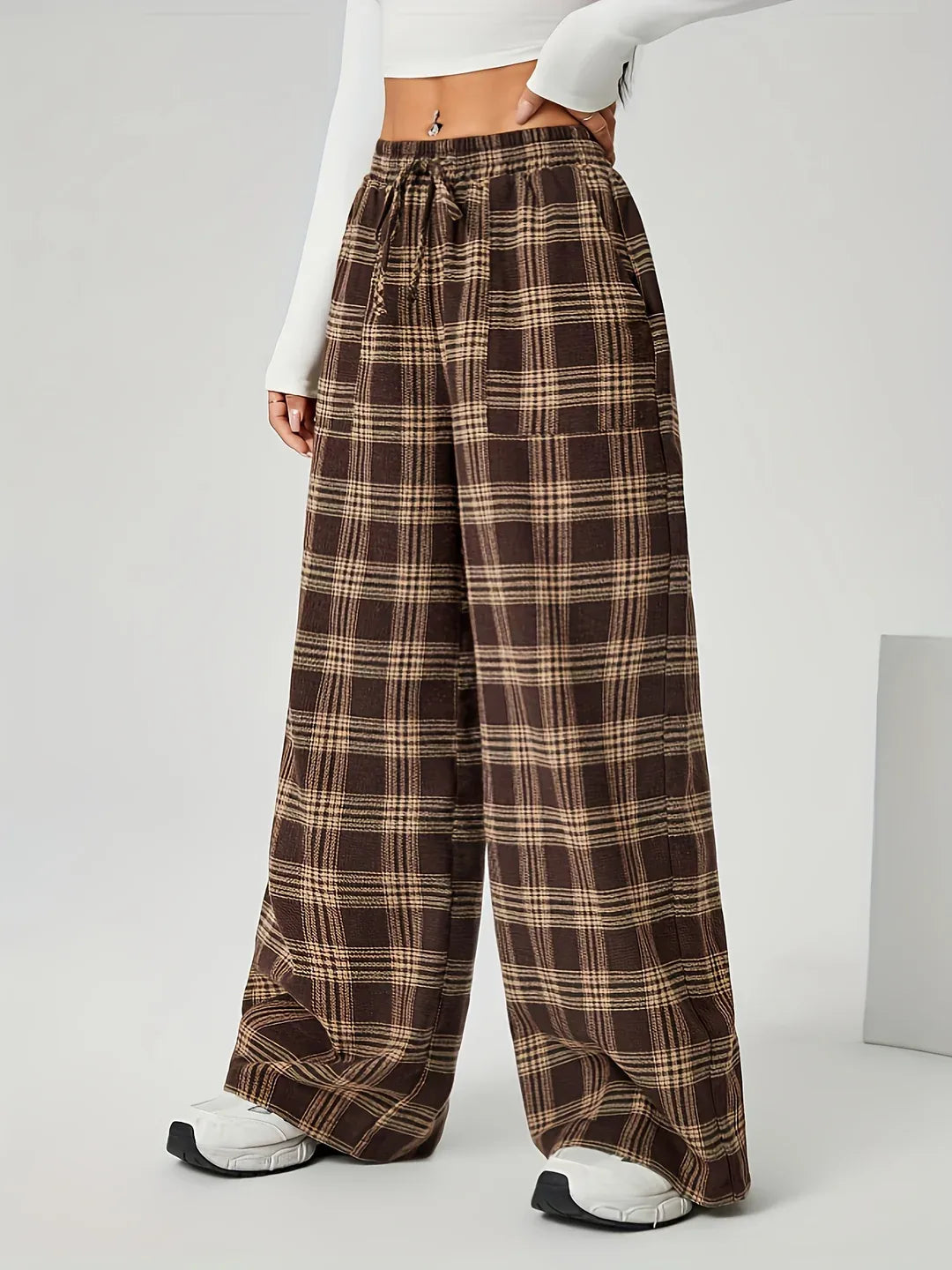 Women's Plaid Wide-Leg Pants 4.webp