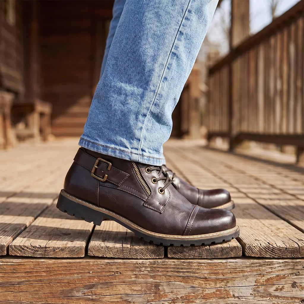 Men's Brown Tierney Mid-Cut Biker Boots