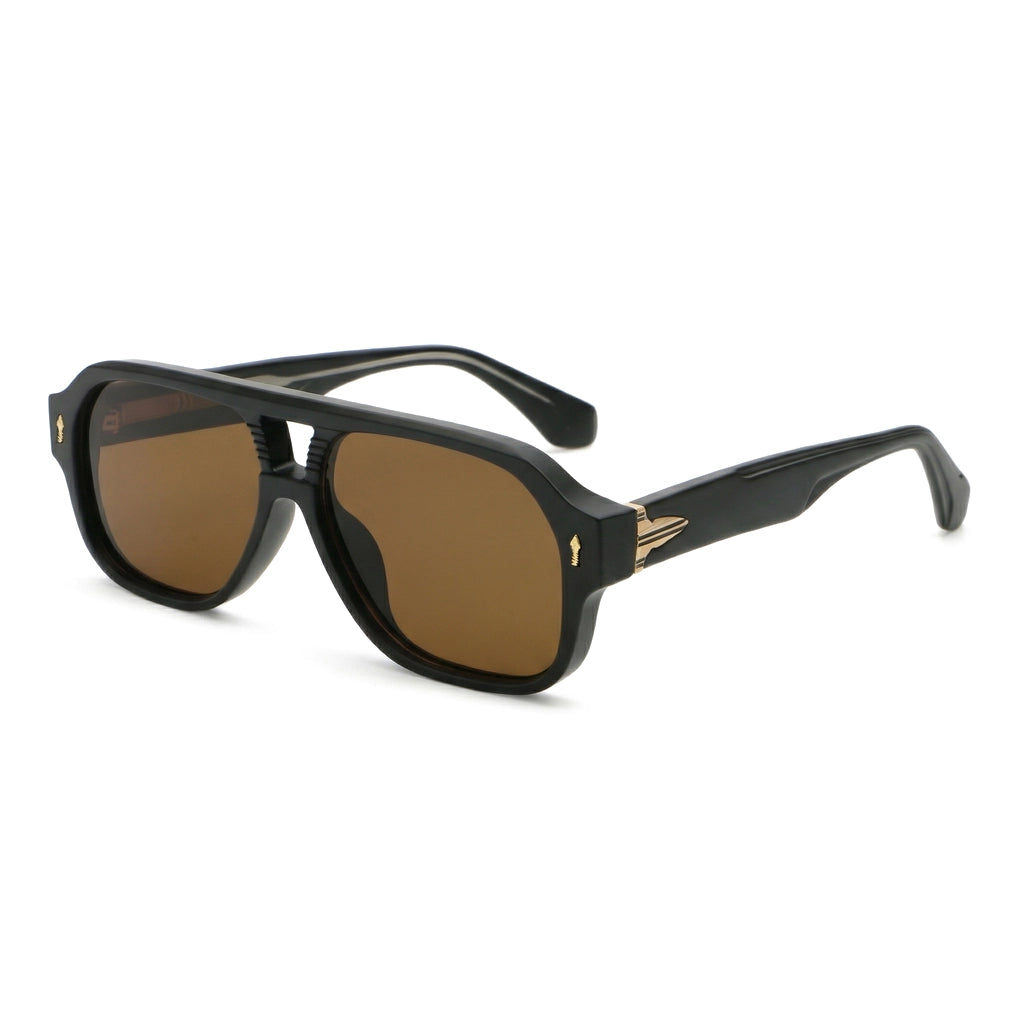 Ravelle Aviator Shades - Color:Black/Brown