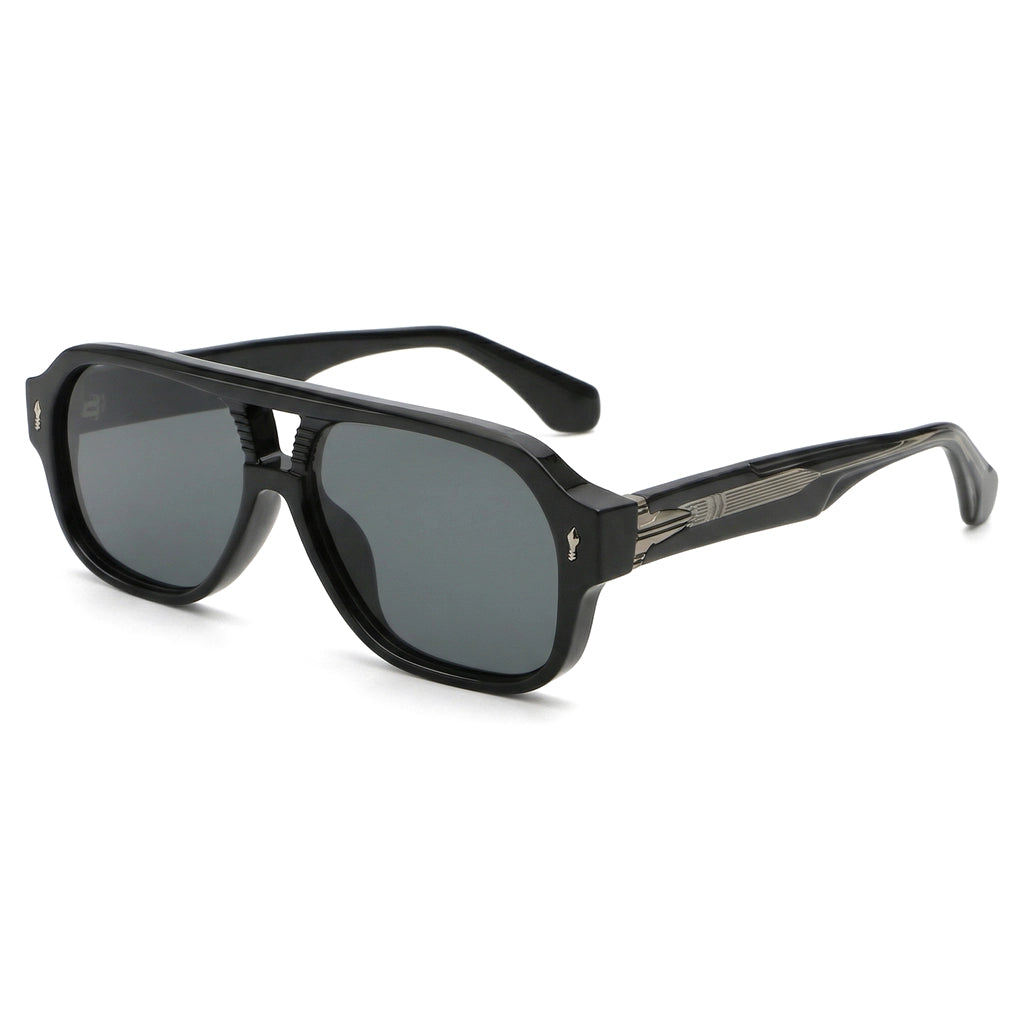 Ravelle Aviator Shades - Color:Black/Gray