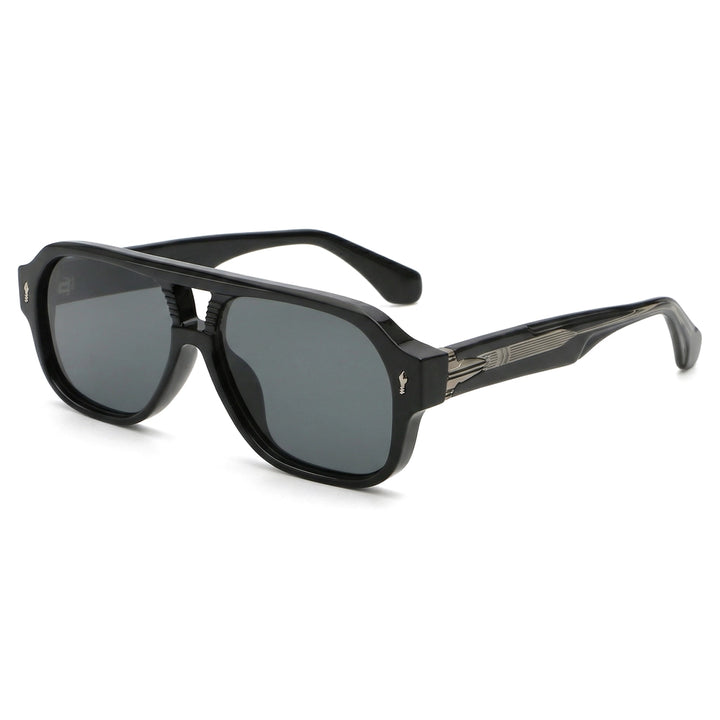 Ravelle Aviator Shades - Color:Black/Gray