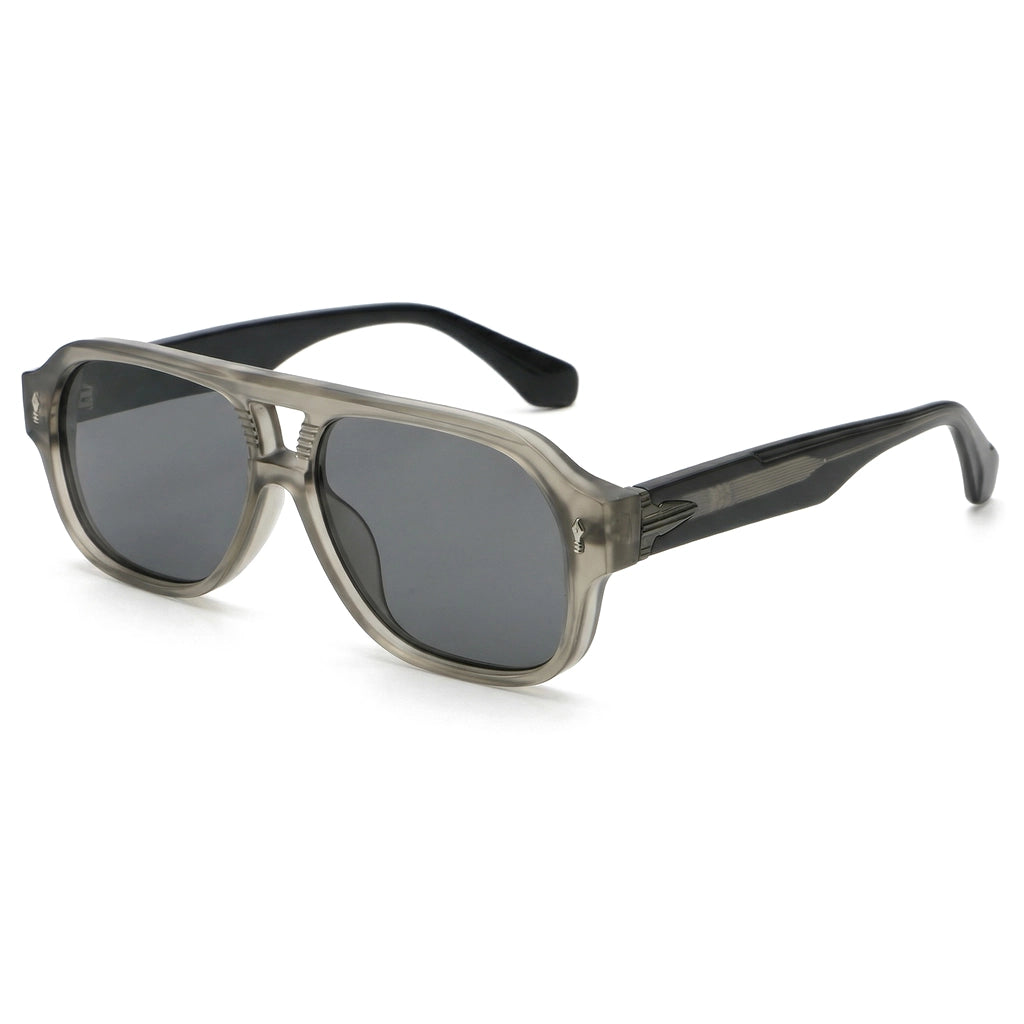 Ravelle Aviator Shades - Color:Matte Gray/Gray