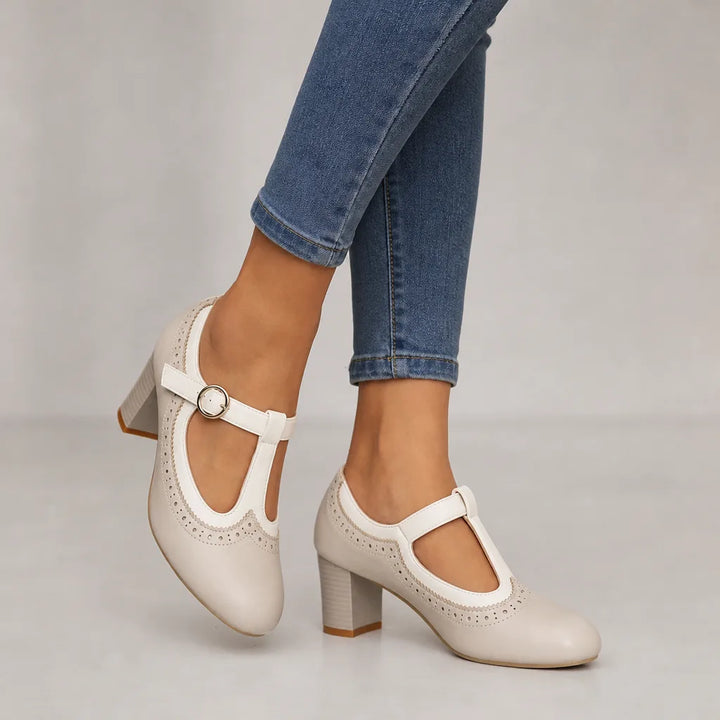 Rayburn | Women's Orthopedic Mary Jane Heels - Color:White;Size:35