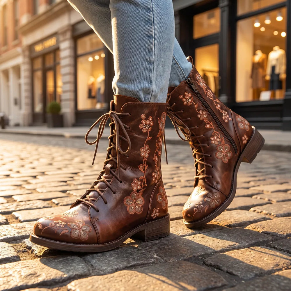 Women's Brown Fairbanks Square Heel Boots