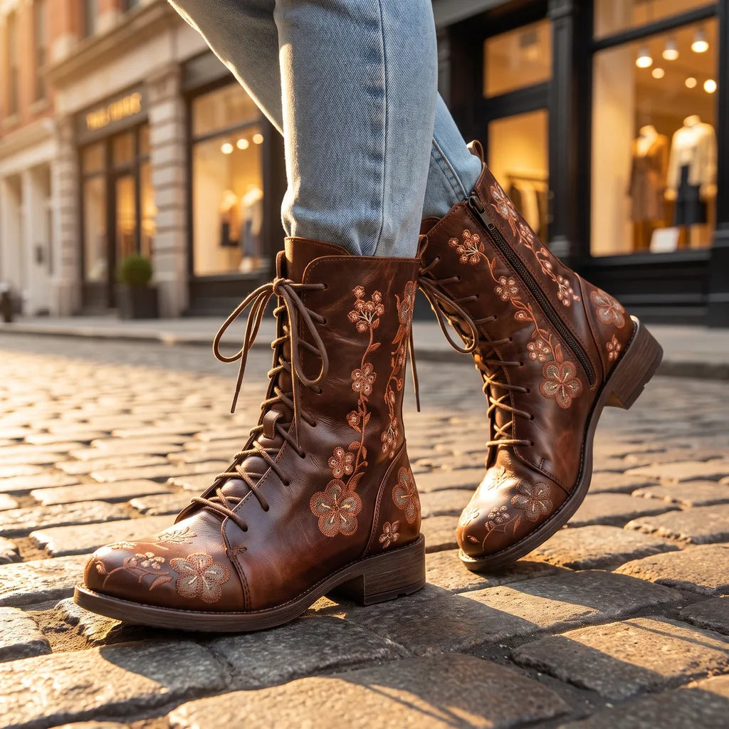 Women's Brown Fairbanks Square Heel Boots