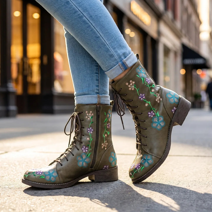 Women's Green Fairbanks Square Heel Boots