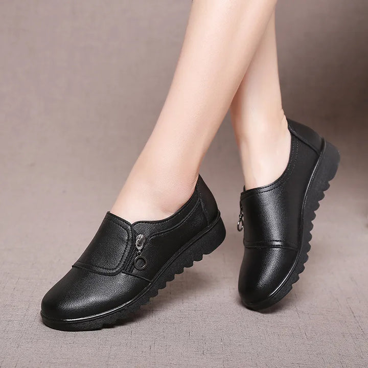 Redgrave | Women's Orthopedic Wedge Loafers - Color:Black;Size:35