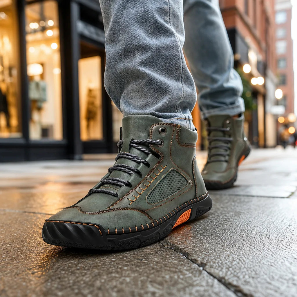 Men's Green Foley Lace-Up Ankle Boots