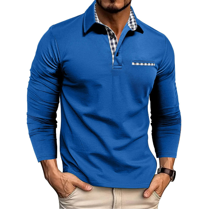 Reid Colorblock Polo Shirt - Color:Blue;Size:XS