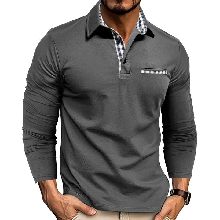 Reid Colorblock Polo Shirt - Color:Grey;Size:XS