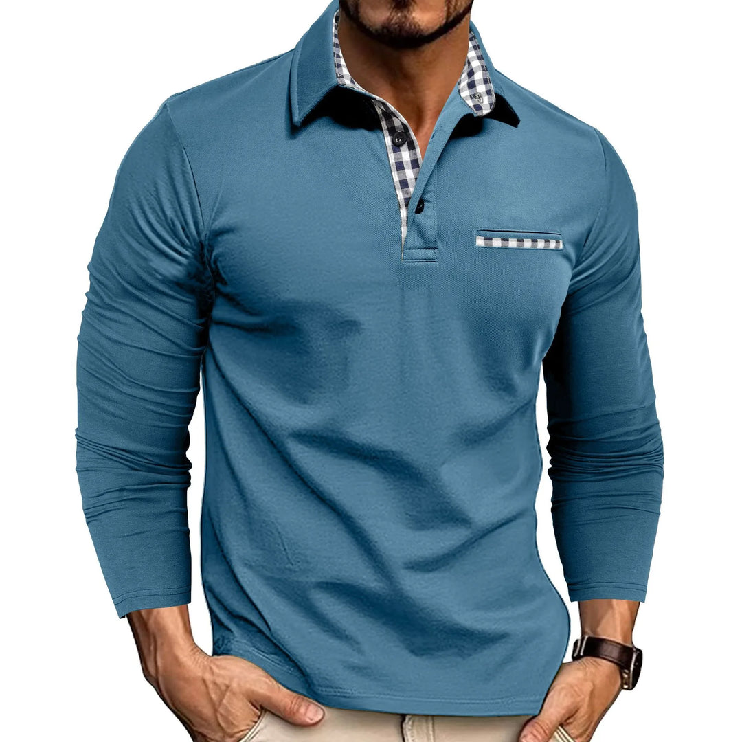 Reid Colorblock Polo Shirt - Color:Light Blue;Size:XS
