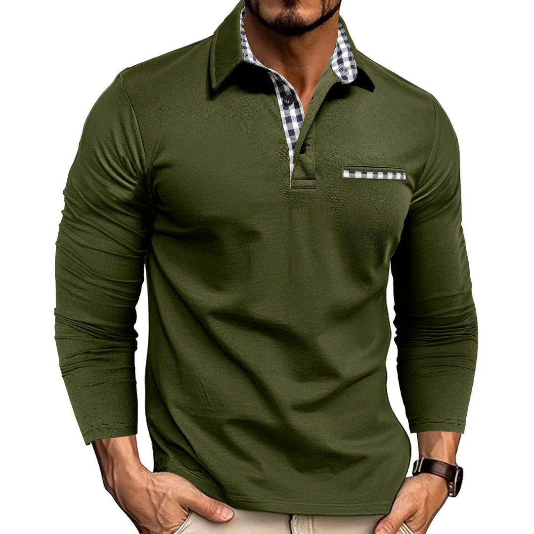 Reid Colorblock Polo Shirt - Color:Olive Green;Size:XS