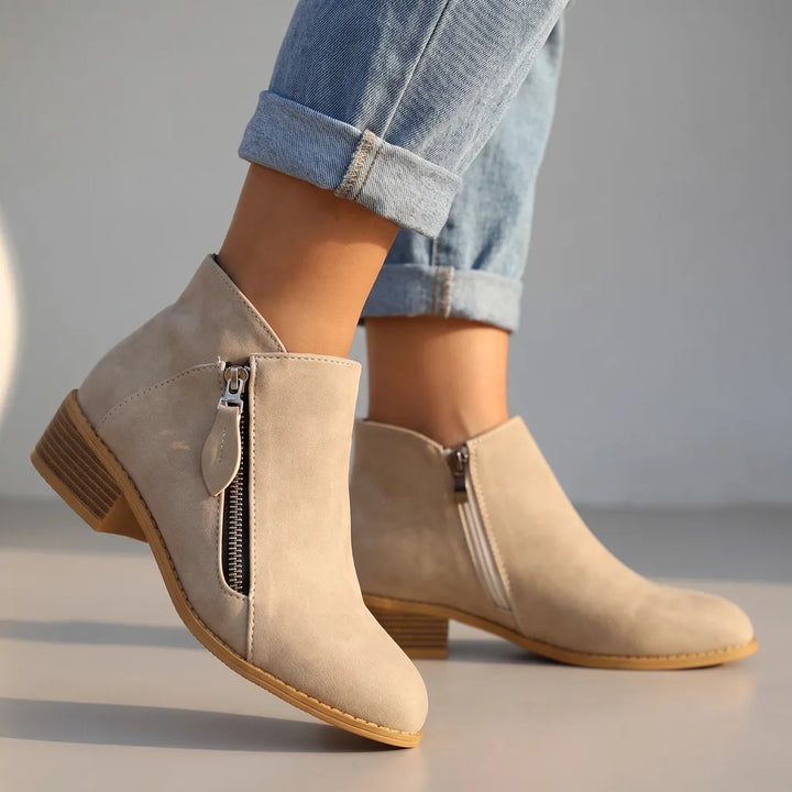 Remi | Women's Fall Ankle Boots - Color:Beige;Size:36