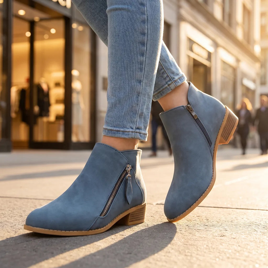 Women's Blue Remi Pointed Ankle Boots