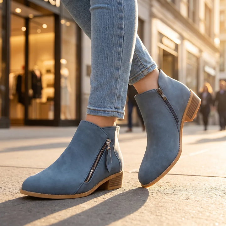 Women's Blue Remi Pointed Ankle Boots