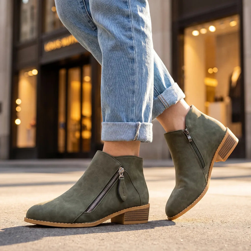 Women's Green Remi Pointed Ankle Boots