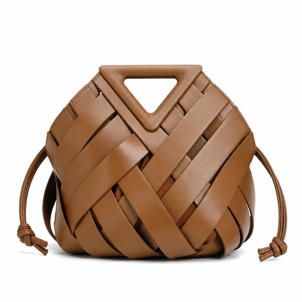 Remi Woven Tote Bag - Color:Brown
