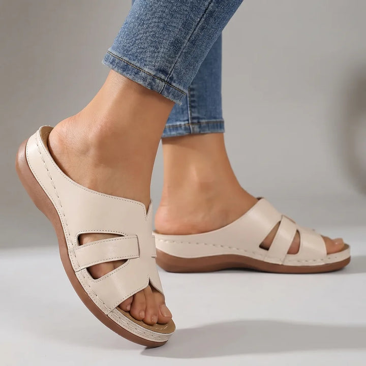 Renee Comfort Slides - Color:Beige;Size:36