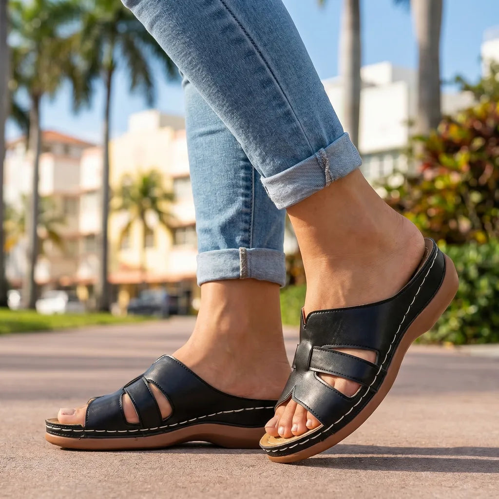 Black Maren T-Bar Sandals 1