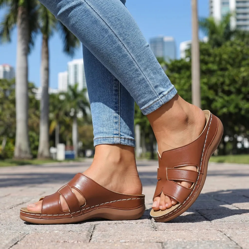 Brown Maren T-Bar Sandals 1