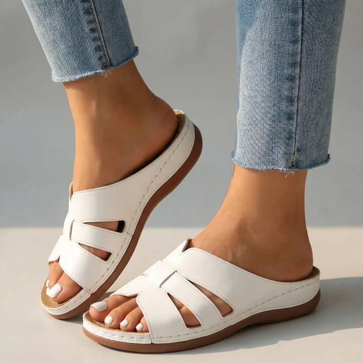 Renee Comfort Slides - Color:White;Size:36