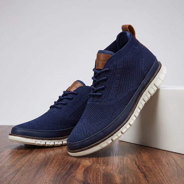Renee | Men's Casual Knit Sneakers - Color:Blue;Size:40