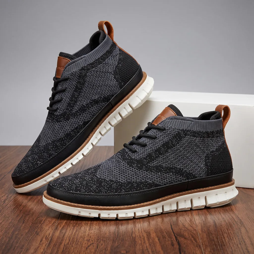 Renee | Men's Casual Knit Sneakers - Color:Gray;Size:40