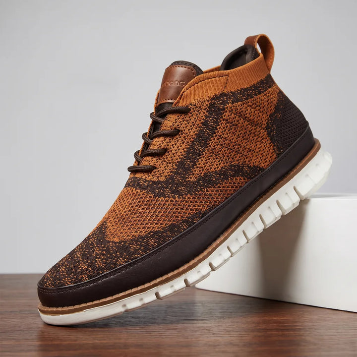 Men's Brown Posy Lightweight Mesh Trainers