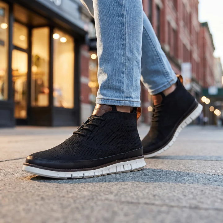 Men's Black Posy Lightweight Mesh Trainers