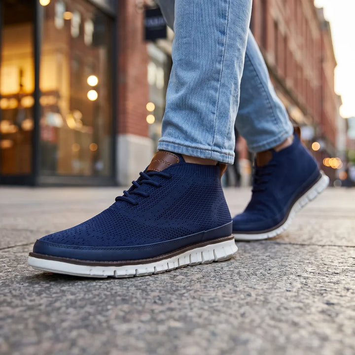 Men's Blue Posy Lightweight Mesh Trainers
