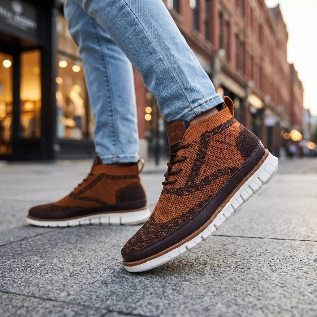 Men's Brown Posy Lightweight Mesh Trainers