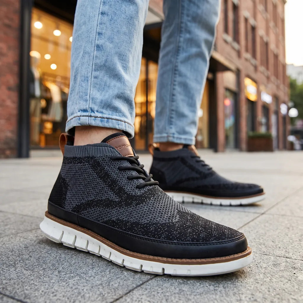 Men's Gray Posy Lightweight Mesh Trainers