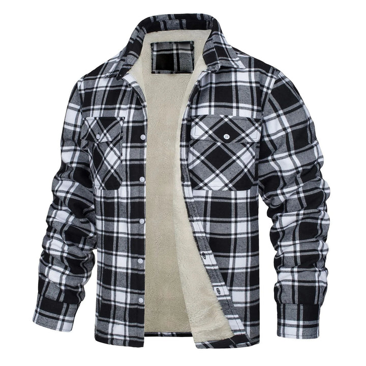 Renee | Men's Fleece Lined Flannel Jacket  - Size:XS;Color:Black