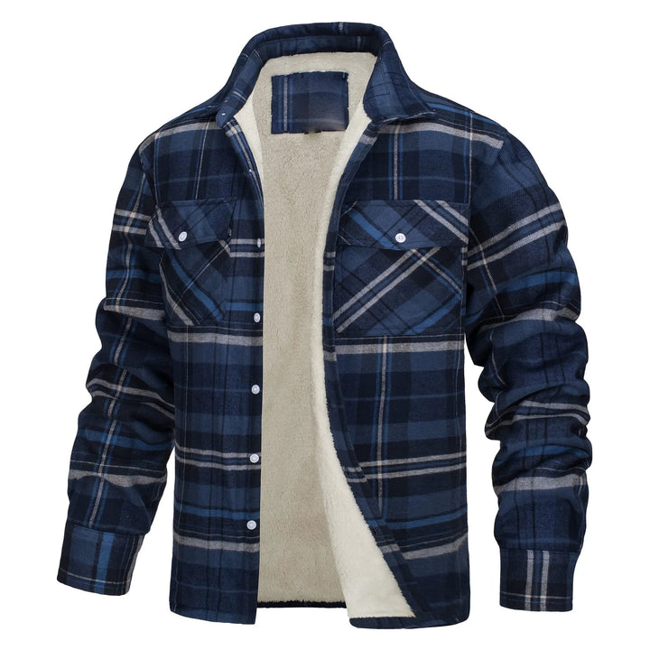 Renee | Men's Fleece Lined Flannel Jacket  - Size:XS;Color:Blue-Gray