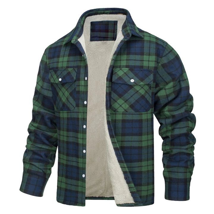 Renee | Men's Fleece Lined Flannel Jacket  - Size:XS;Color:Green