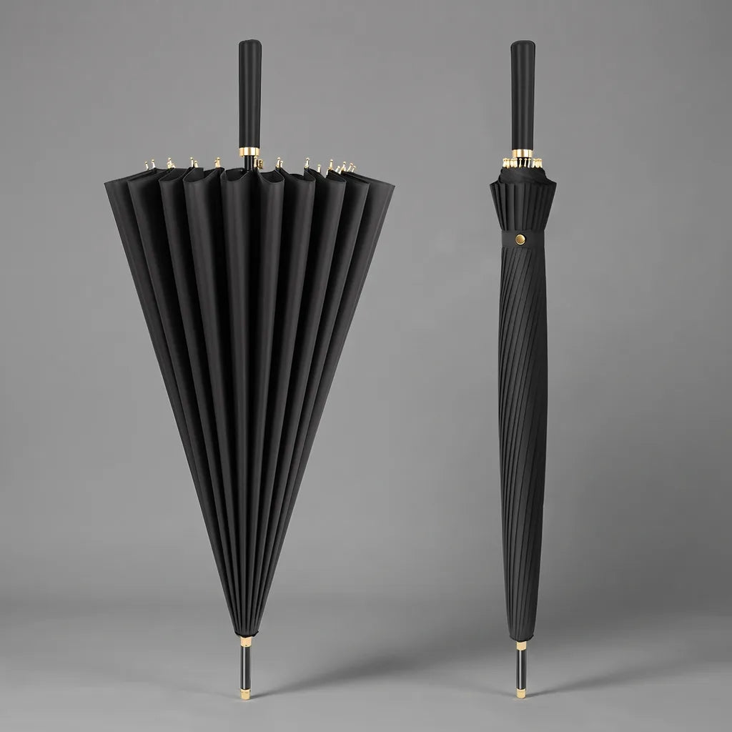 Renshaw | Large Outdoor Umbrella - Color:Classic Black