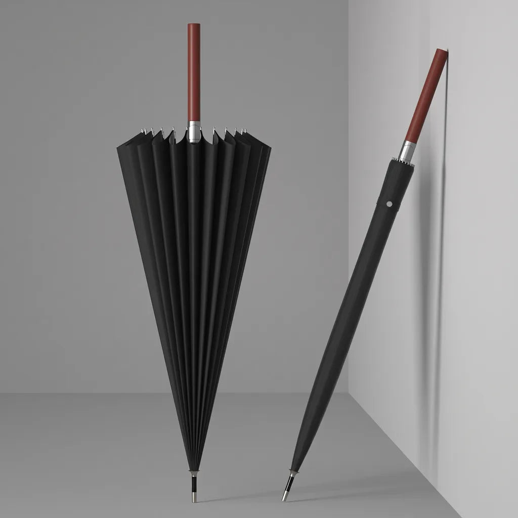 Rhett | Long Handle Outdoor Umbrella - Color:Black
