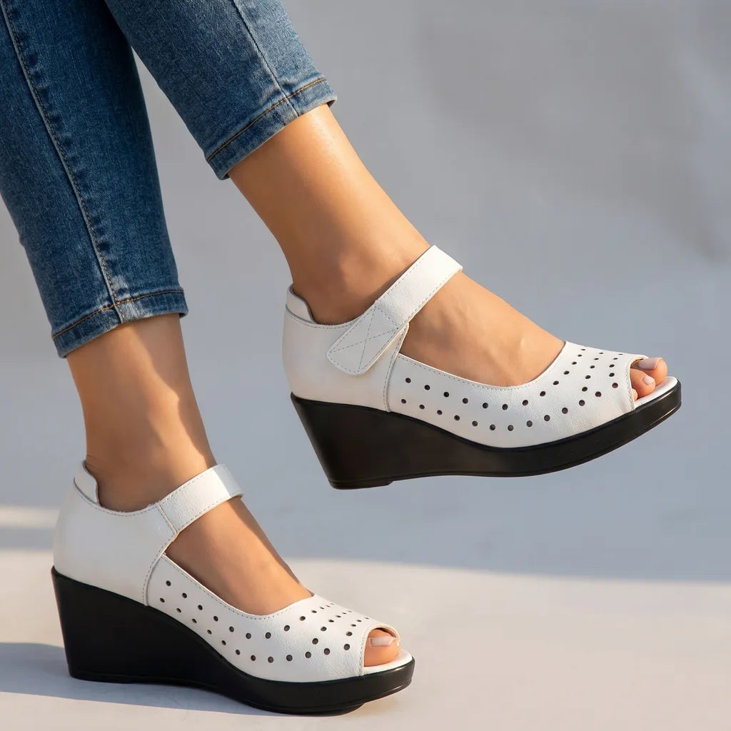 Rhina Open-Toe Sandals - Color:White;Size:35