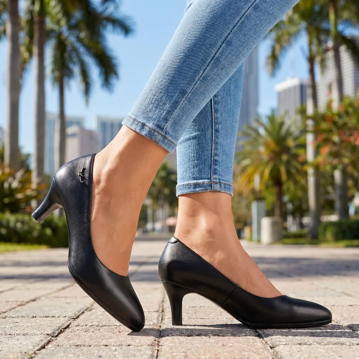 Women's Black Morrison Mid-Heel Pumps