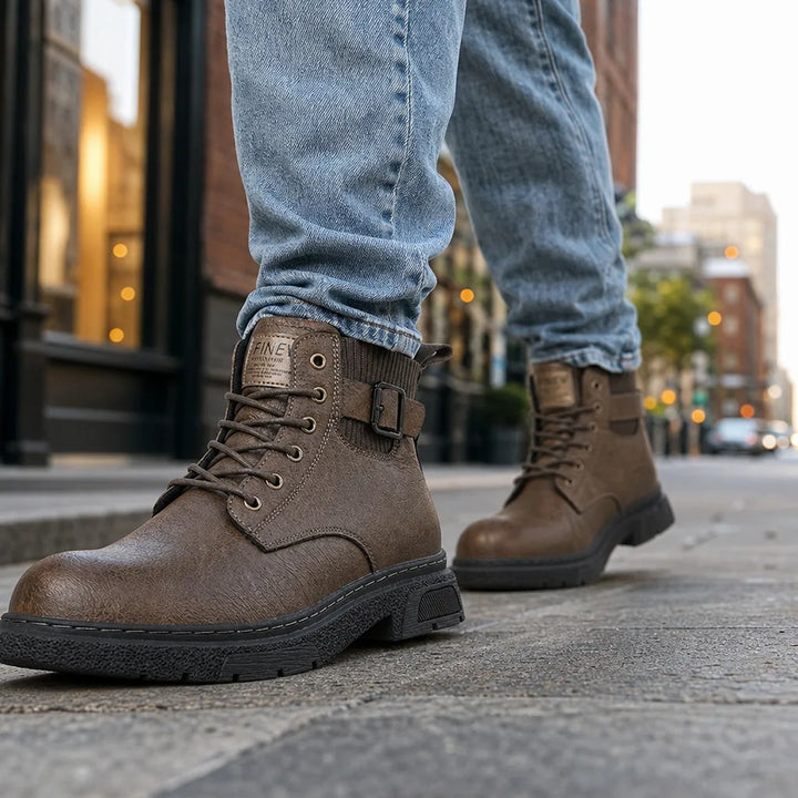 Men's Beige Shackleton Leather Chelsea Boots