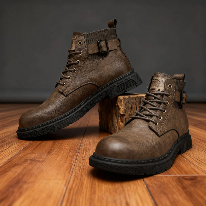 Ridgeway | Mens Fall Work Leather Boots - Color:Brown;Size:38